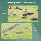 Goplus Lawn Leveling Rake, 46" x 10" Heavy Duty Level Lawn Tool w/ Ergonomic Handle for Soil, Effort-Saving Landscape Rake for Garden, Backyard, Golf Course, Farm, Pasture, Silver