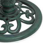 Alpine Corporation TEC116 Outdoor Aged Green Pedestal Birdbath with Scrollwork, 28" Tall, Green