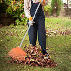 Leaf Rake16.5 Wide Adjustable Handle Leaf Rake - Plastic Head, Lightweight, Soft & Lawn-Friendly - Ideal for Women & Kids - Orange