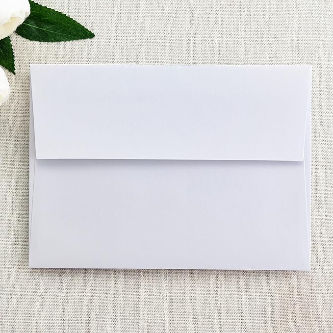 PONATIA 50 PCS 5x7 Envelopes, Self- Adhesive White A7 Envelopes for Weddings, Invitation Cards, Photos, Postcards, Greeting Cards Mailing, Baby Shower, Graduation, Christmas Gift Cards