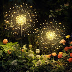 GIGALUMI Solar Firework Lights, 2-Pack – Warm White Outdoor Garden Decor Lights