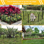 Blingluck Decorative Garden Fence, 17in(H) x 10.8ft(L), with Ground Stake