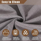 Fitable Faux Linen Tablecloths Rectangle 60 x 120 Inch - 2 Pack Neutral Table Clothes for 8 Foot Tables, Stone Flax Look Kitchen Table Covers for Farmhouse, Dining, Party, Banquet, Buffet