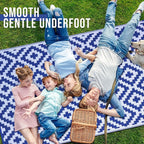 OLANLY Waterproof Outdoor Rug 6x9 ft, Outdoor Plastic Straw Rug for Camping, RV Mat Outside, Outdoor Carpet for Porch, Deck, Backyard, Balcony, Picnic, Blue & White