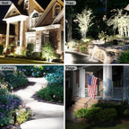 Solar Spot Lights Outdoor, Solar Landscape Spotlights IP65 Waterproof 9.8ft Cable, Auto On/Off Outdoor Wall Lights for Garden Yard Driveway Porch Walkway Pool (6000K White 2 Pack)