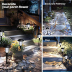 SOLPEX Solar Lights for Outside, Solar Outdoor Pathway Garden Lights Waterproof, Solar Powered Landscape Lighting for Yard, Garden, Pathway, Patio, Porch, Walkway, Driveway, 8 Pack(Cold White)