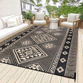HiiARug Outdoor Rug 5'x7' Outdoor Plastic Straw Rug Waterproof Patio Mat Camping Rug Reversible RV Mat Outdoor Area Rugs for Outdoors, RV, Patio, Backyard, Deck, Camping