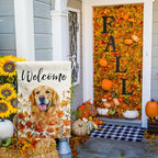 Floral Golden Retriever Garden Flag Fall Yard Flag Wildflower Dog Garden Flags Orange Autumn Lawn Flags Welcome Thanksgiving Outdoor Flags for Outside 12x18 Double Sided Small