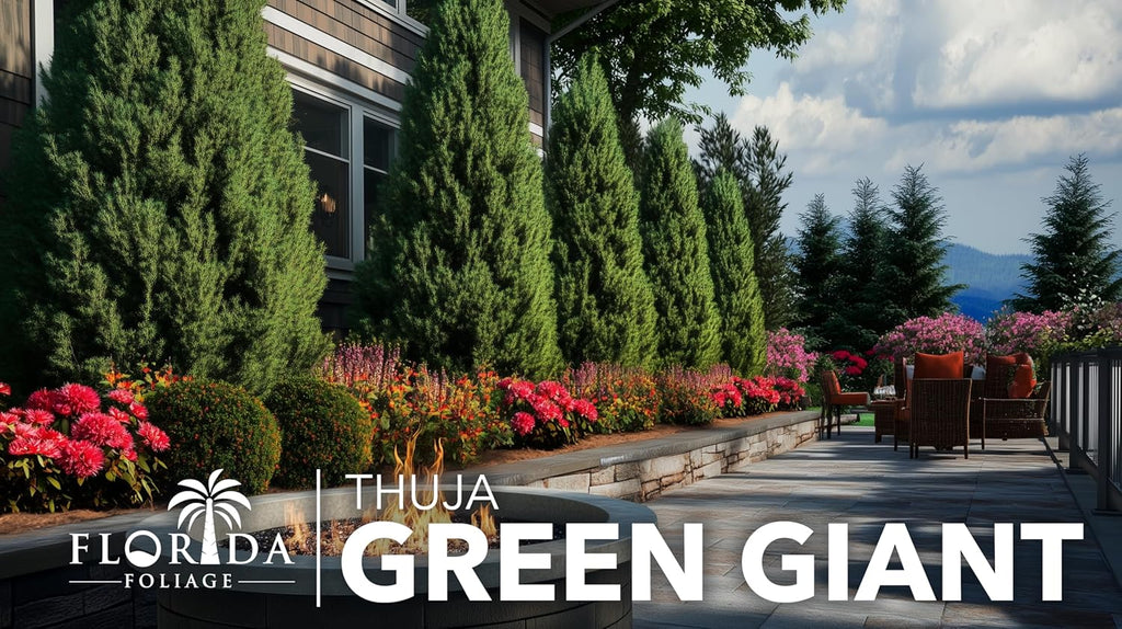 Thuja Green Giant | 2 Large Gallon Size Trees | Thuja standishii x plicata | Fast Growing Privacy Screen | Evergreen Landscape Plants for Borders