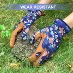 Womens Gardening Weeding Working Gloves, Leather Garden Glove for Women Thorn Proof No Stab for Digging, Planting,Pruning