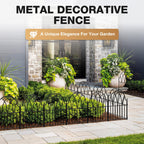 LATIHUUM 19 Pack Decorative Garden Fence Panels - 20.07 Ft Black Arched Metal Landscape Border Edging with Floral Design,No-Dig Rustproof Wire Fencing for Flower Beds, Patios, Dog, Yard, Outdoor