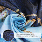 Marble Shower Curtain, Blue Marble Shower Curtain Set, Abstract Luxury Blue Golden Glitter Veins Texture Marble Shower Curtains for Bathroom, Waterproof Fabric with 12 Hooks, 72 x 72 inches