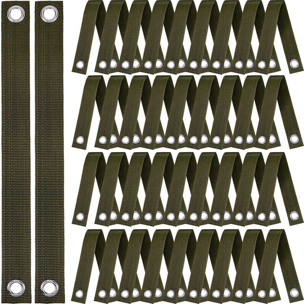 48 Pcs 15.74 Inches Tree Straps for Staking with Grommet Heavy Duty Young Tree and Plant Supports Stakes for Guying Staking Newly Planted Sapling Straight and Hurricane Protection(Army Green)