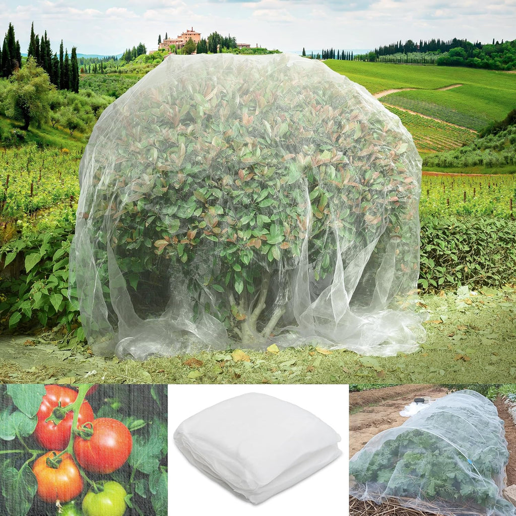 JEYODA Garden Netting Plant Covers Net Ultra Fine Mesh Pest Barrier Net Tree Vegetable Mesh Protection Netting Greenhouse Row Nets (10 * 33ft(3 * 10m))
