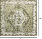 Unique Loom Outdoor Traditional Collection Area Rug - Valeria (10' Square, Green/ Light Green)