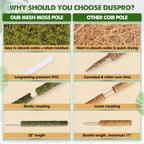 DUSPRO Stackable Mesh Moss Pole for Plants Monstera Potted Plant Stakes for Indoor Plants Extendable Plant Pole Moss Sticks for Plants Climbing Vine Supporting Monstera Trellis 4Pack 71''
