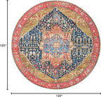 Unique Loom Outdoor Traditional Collection Area Rug - Limon (10' Round Multi/Red)