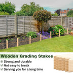 48 Pieces Wooden Garden Stakes 12 Inch Grade and Survey Stakes Wooden Garden and Sign Posts for Plant Support Silt Fence Yard Farm Survey Boundaries Baselines