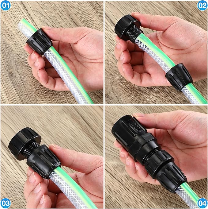 4 Pcs 25 PSI Drip Irrigation Pressure Regulator Faucet Adapter Kit, 2Pcs 3/4" FHT x 3/4'' MHT Pressure Regulator, 2Pcs 1/2 Inch Tubing Adapter for Drip Irrigation System
