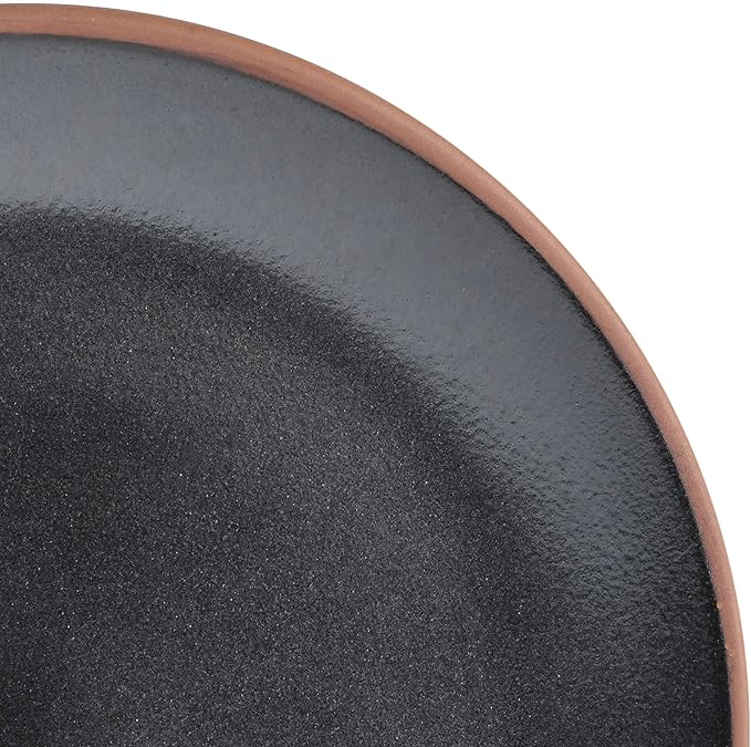 Gibson Elite Contempo Classic Double Bowl Dinnerware Set, Service for 4 (16pcs), Black