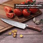 YOTSUBA Chef Knife-8 Inch Japanese Gyuto Kitchen Knife Chef’s Knife German High Carbon Stainless Steel Ergonomic Handle Essentials Sharp Gifts for Mom&Dad With Premium Gift Box