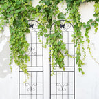 4 Pack Garden Trellises with Black Metal Coating, Trellis for Climbing Plants Outdoor, Roses, Vegetables, Vines, Cucumbers-19.7×86.7 inches.