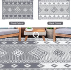 HiiARug Outdoor Rug for Patios Clearance 9'x12' Outdoor Plastic Straw Rug Waterproof Patio Camping Rug Reversible RV Mat Outdoor Area Rugs for Outdoors, RV, Patio, Backyard, Deck, Camping