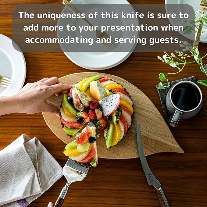 NAGOMI] 6 inch Serrated Cake Knife - Made in Seki, Japan - Blade in 440A and Comfortable Pakkawood Handle - Japanese Sharp Knife