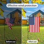 HOOSUN 20 Pack Garden Flags Clips And Stoppers,Tiger Clips For Garden Flag Holder,Rubber Stoppers Yard Flag Holder Clip for Small Flags Pole 4th of July Accessories