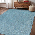 Washable Indoor Outdoor Rug Weather Resistant Carpet Modern Solid for Porch Deck Balcony Backyard Patio Rug 10x14 Aqua Blue