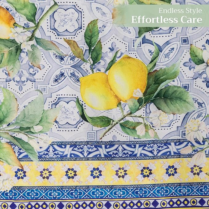 Maison d' Hermine Table Runner 100% Cotton Single Layer Table Runners 72 inches Long Decorative for Home Kitchen Dining Party Baby Shower Wedding Bridal Shower Spring Summer (Citrus, 14.50" x 72")
