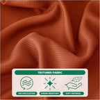 Biscaynebay Fall Tablecloth Textured Fabric Square Tablecloths 70x70 Inch, Rust Thanksgiving Autumn Harvest Water Resistant Fabric Tablecloths for Kitchen, Dining, Wedding, Parties Machine Washable