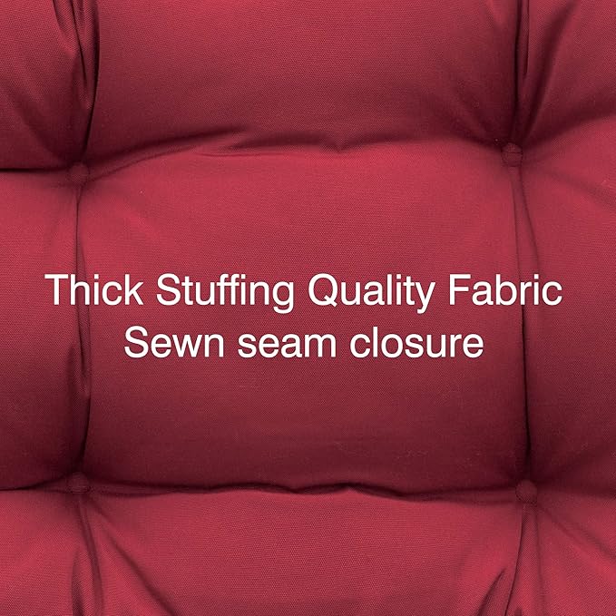 QILLOWAY Outdoor Chair Cushion for Patio Furniture, Waterproof Patio Cushions with Ties, Fade Resistant Replacement Pads for Outdoor Rocking Chairs,Red