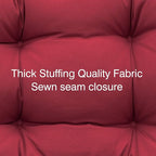 QILLOWAY Outdoor Chair Cushion for Patio Furniture, Waterproof Patio Cushions with Ties, Fade Resistant Replacement Pads for Outdoor Rocking Chairs,Red