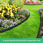 4-Inch x 50 FT Landscape Edging Border with 75 Spikes, Garden Edging Lawn Border Kit, Plastic Edging Border Flexible for Garden Flower Beds Lawn Yard Pathway Paver Edging (Black)