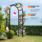 VINGLI Vinyl Garden Arbor, PVC Wedding Arch for Ceremony Party, Garden Trellis for Climbing Plants Outdoor, Arch Backdrop Stand for Garden, Backyard, Lawn (Black)