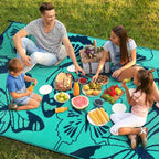 Beeiva Butterfly 6x9 Outdoor Rugs for Patios, Reversible Plastic Patio Rugs Outdoor Waterproof 6 x 9, Outdoor Rug Waterproof for Picnic Backyard Balcony Porch Beach Camping Deck - Teal