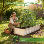 MQHUAYU Cucumber Trellis for Raised Bed,U-Shape Garden Trellis for Climbing Plants Outdoor, Metal Arch Vegetables Trellis, Plant Support for Vine (Green, 47.2x47.2 X21.6)