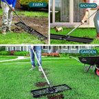 Walensee Lawn Leveling Rake, 7FT 45"x10" Levelawn Tool, Heavy Duty Effort Saving Lawn Level Tool, Steel Handle Lawn Leveler for Yard Garden Golf Course, Ease Level Soil Sand Dirt Surfaces