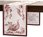 Maison d' Hermine Table Runner 100% Cotton Single Layer Table Runners 90 inches Long for Thanksgiving Christmas Decorations Home Kitchen Dining Party Wedding (Holy Jouy - Brown, 14.5" x 90")