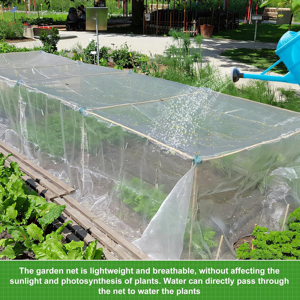 JEYODA Garden Netting Plant Covers Net Ultra Fine Mesh Pest Barrier Net Tree Vegetable Mesh Protection Netting Greenhouse Row Nets (10 * 33ft(3 * 10m))