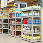 REIBII Garage Shelving, 5 Tier Storage Shelves Load 2020LBS, Adjustable Garage Shelves Heavy Duty, Metal Shelving Unit with Waterproof Columns, 35.5" W x 11.9" D x 72" H, Galvanized