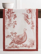 Maison d' Hermine Table Runner 100% Cotton Single Layer Table Runners 60 inches Long for Thanksgiving Christmas Decorations Home Kitchen Dining Party Wedding (Holy Jouy - Red, 14.5" x 60")