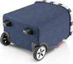 reisenthel carrycruiser Herringbone Dark Blue - Portable Shopping Trolley with Sturdy Aluminum Frame, Shoulder Strap and Removable mesh Inner Bag -Water-Repellent
