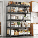 REIBII 5-Shelf Wire Shelving,Storage Shelves Metal Shelves for Storage,72’’H Adjustable Garage Shelving Heavy Duty Storage Rack Pantry Shelf Kitchen Shelving,72’’H X36’’W X14’’D