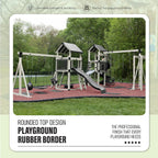 Playsafer 4' Flexible Interlocking Rubber Edging for Playgrounds (Black, 20 Pack)