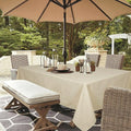 Outdoor Tablecloth Wrinkle-Free Stain Resistant Waterproof Polyester Fabric Table Cover with Zipper Umbrella Hole for Picnic/Party/Dinner/Patio Garden(60×84inch,Zippered,Nature)
