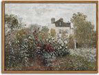 Floating Framed Vintage Monet Canvas Wall Art, Classical Rustic Farmhouse Landscape Wall Decor Paintings, Natural Floral Artwork Pictures Posters Prints for Living Room Bedroom 8x10 inch