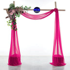 MDS Halloween Chiffon Draping Fabric - 1 Panel, 30" Wide x 75ft Long - Sheer Spooky Arbor & Canopy Drapery for Haunted House Backdrops, Party Ceilings, DIY Costumes & Themed Events - Hot Pink