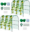 codree 2 Packs Garden Cucumber Trellis for Plant- 47 x 47 Inch Metal Arch Melon Trellis for Raised Bed- Foldable Tunnel Trellis with Climbing Net Clips for Growing Vine Vegetable